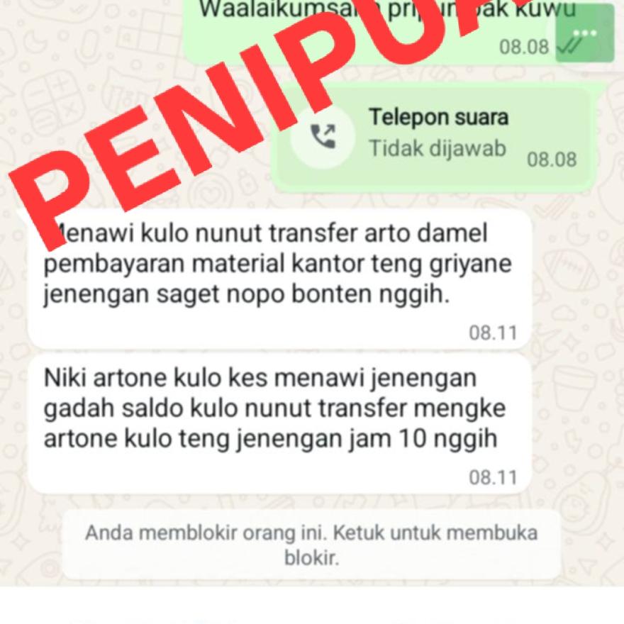 Waspada Penipuan Mengatasnamakan Kuwu Desa Parean Girang